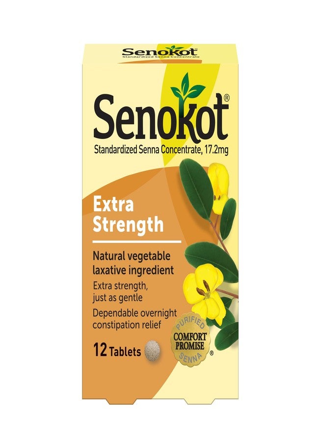Senokot Extra Strength, 12 Tablets, Natural Vegetable Laxative Ingredient for Gentle Dependable Overnight Relief of Occasional Constipation - Image 1